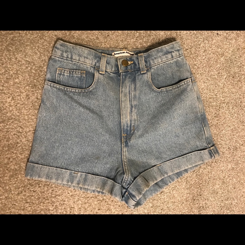 American Apparel High Waist Jean Shorts